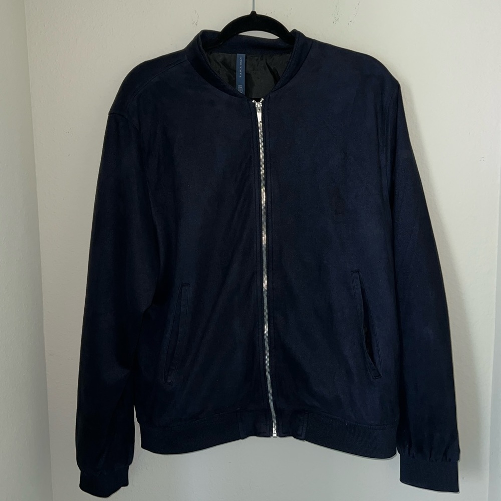 Men’s Zara Blue Suede Zip Jacket